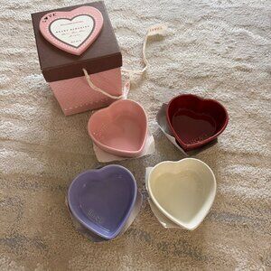 Williams Sonoma Heart Ramekins small bowls plates NEW w/ BOX
